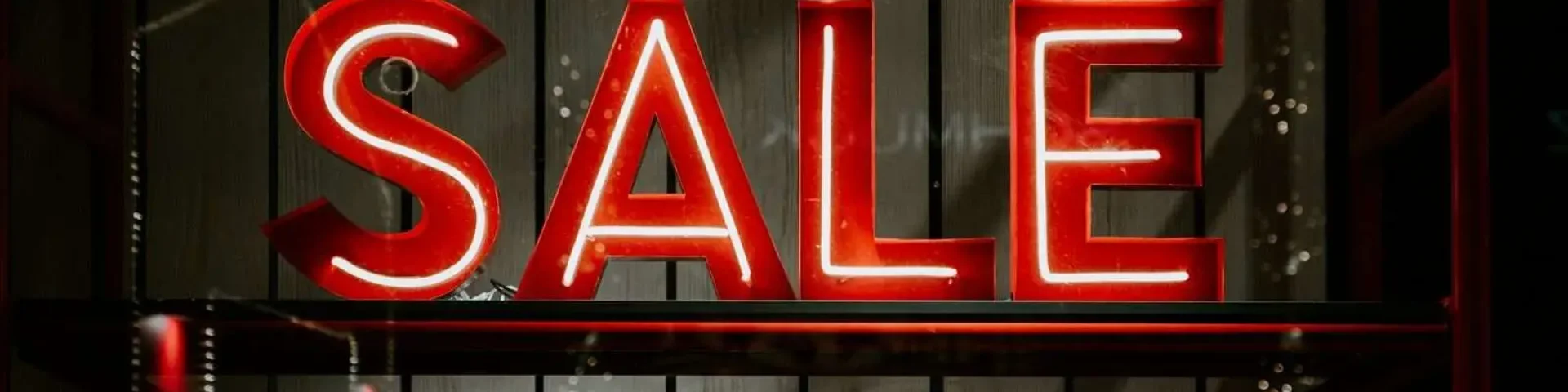 red and white sale LED sign
